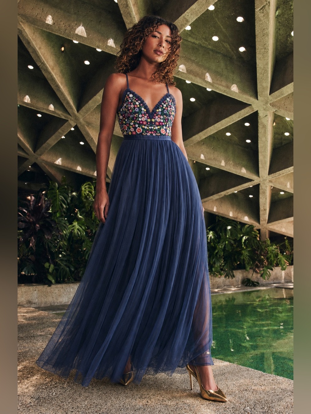 Needle & Thread *NEW* Open Back Cami Strap Maxi Dress